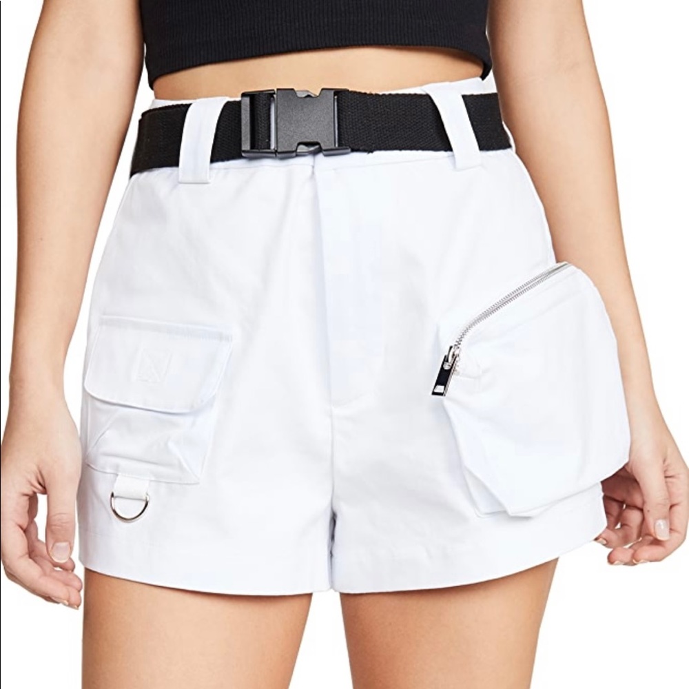 I Am Gia Edam White Buckle Shorts